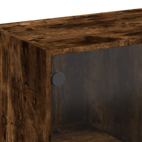 Side Cabinet With Glass Doors 68X37X75.5 Cm