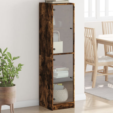 Highboard With Glass Doors 35X37X142 Cm