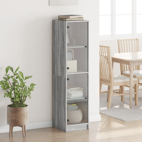 Highboard With Glass Doors 35X37X142 Cm