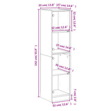 Highboard With Glass Doors 35X37X142 Cm