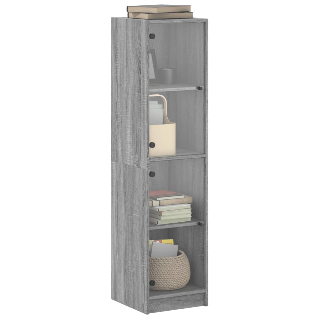 Highboard With Glass Doors 35X37X142 Cm