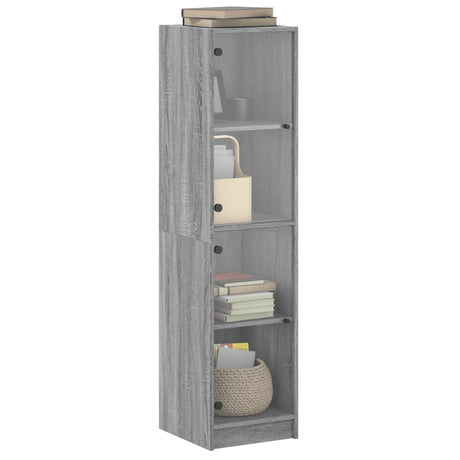 Highboard With Glass Doors 35X37X142 Cm