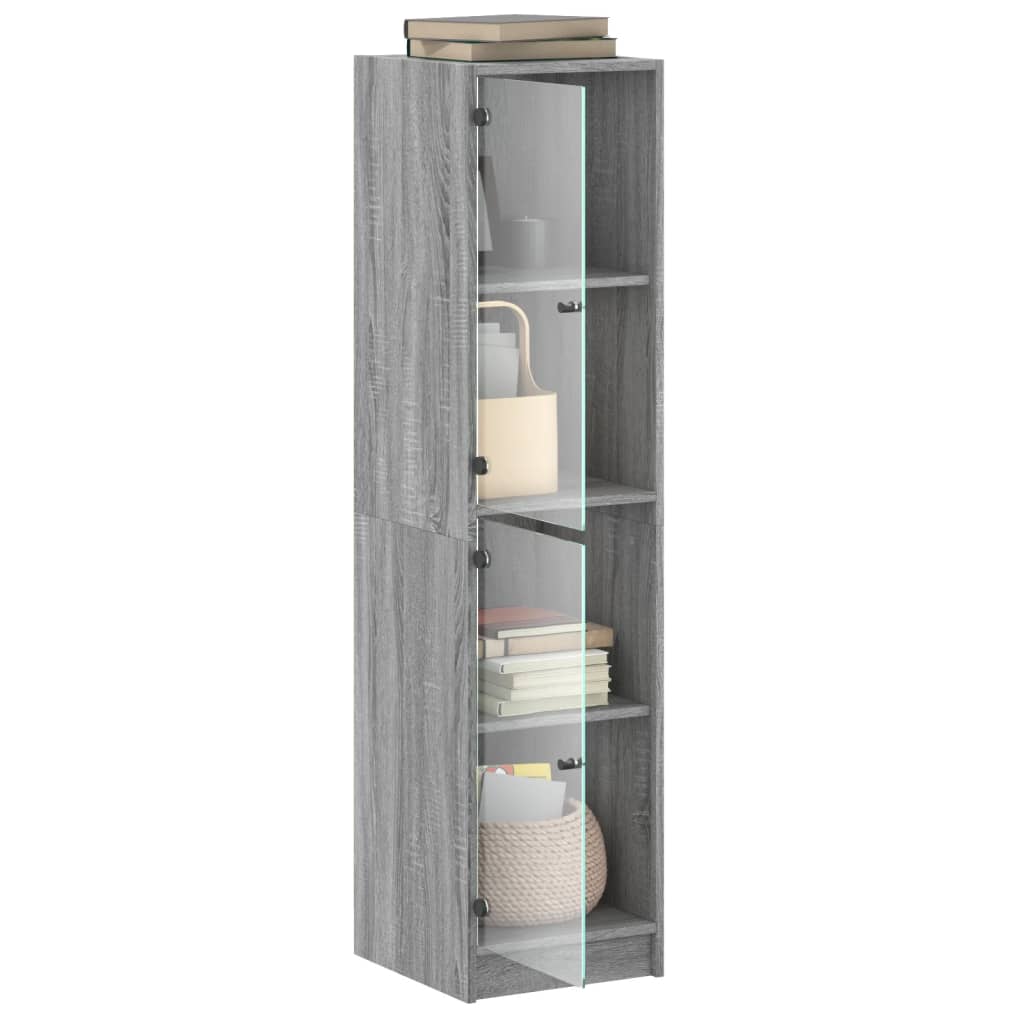 Highboard With Glass Doors 35X37X142 Cm
