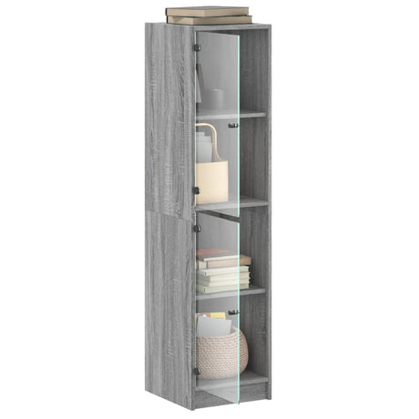 Highboard With Glass Doors 35X37X142 Cm