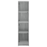 Highboard With Glass Doors 35X37X142 Cm