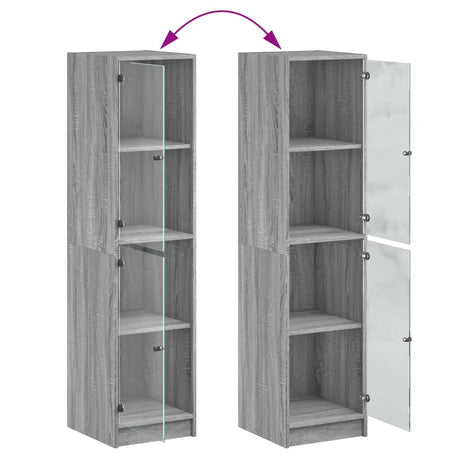 Highboard With Glass Doors 35X37X142 Cm