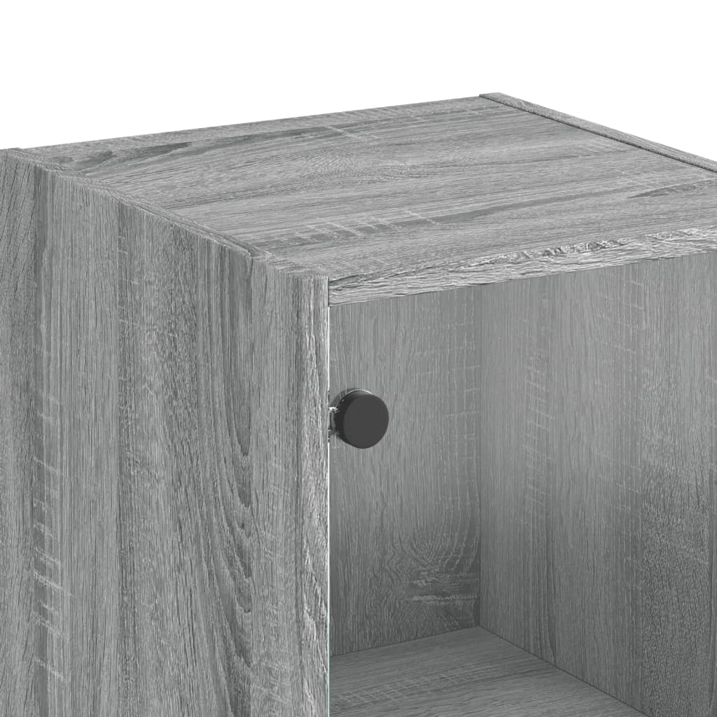 Highboard With Glass Doors 35X37X142 Cm