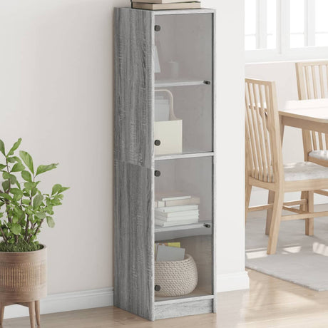 Highboard With Glass Doors 35X37X142 Cm