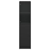 Highboard with Glass Door Black 35x37x142 cm
