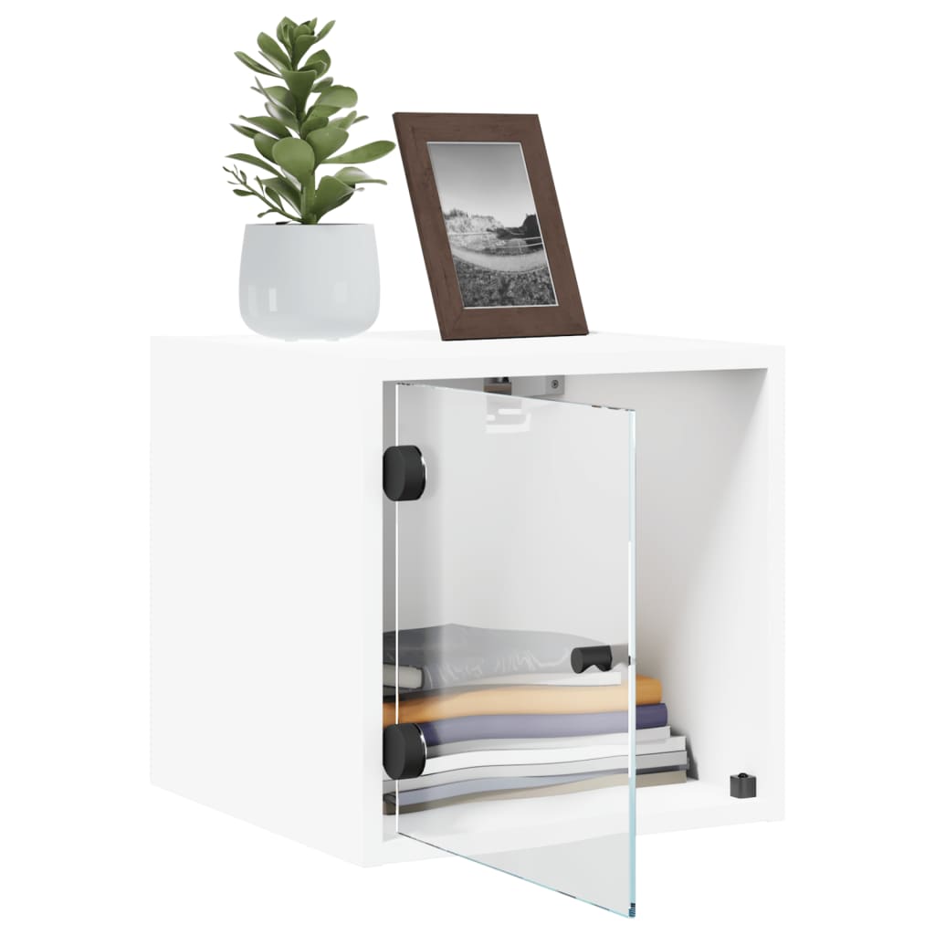 Bedside Cabinet With Glass Door 35X37X35 Cm