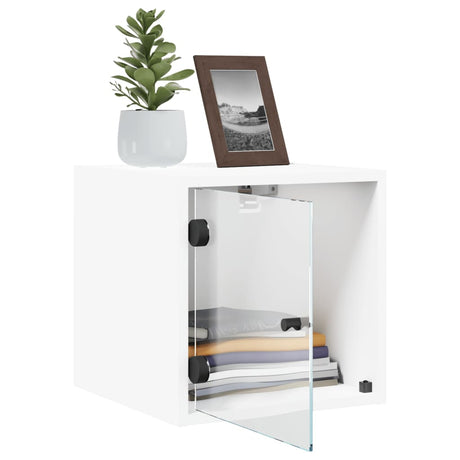 Bedside Cabinet With Glass Door 35X37X35 Cm