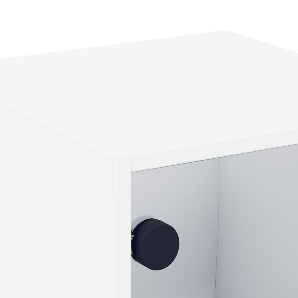 Bedside Cabinet With Glass Door 35X37X35 Cm