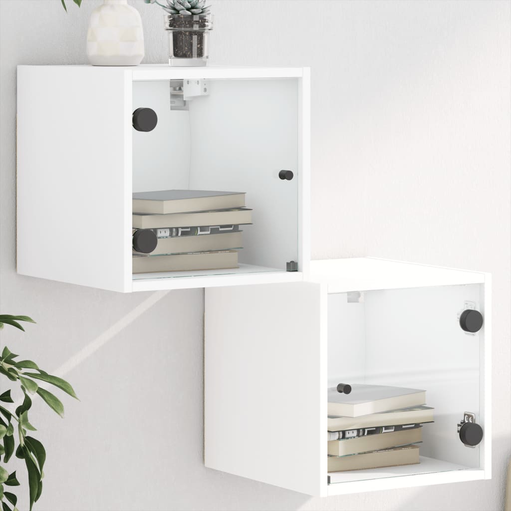 Bedside Cabinet With Glass Door 35X37X35 Cm