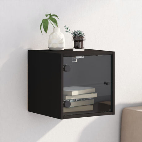 Bedside Cabinet With Glass Door 35X37X35 Cm