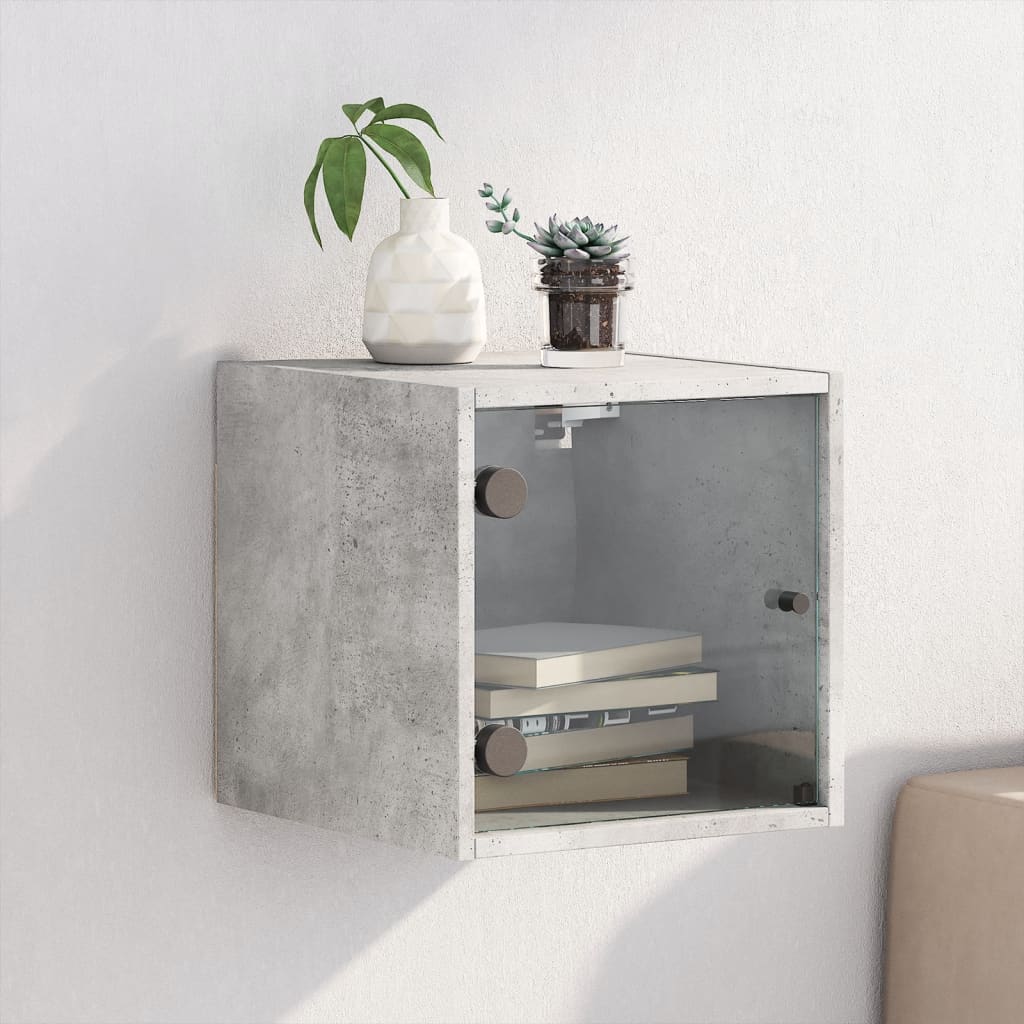 Bedside Cabinet With Glass Door 35X37X35 Cm