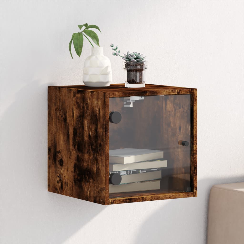 Bedside Cabinet With Glass Door 35X37X35 Cm