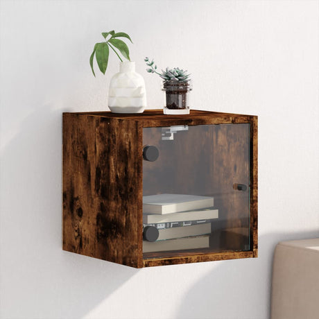 Bedside Cabinet With Glass Door 35X37X35 Cm