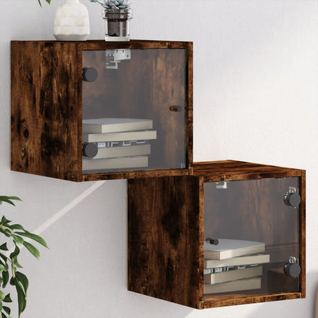 Bedside Cabinet With Glass Door 35X37X35 Cm