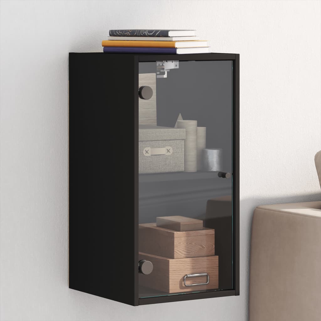 Wall Cabinet With Glass Doors 35X37X68.5 Cm