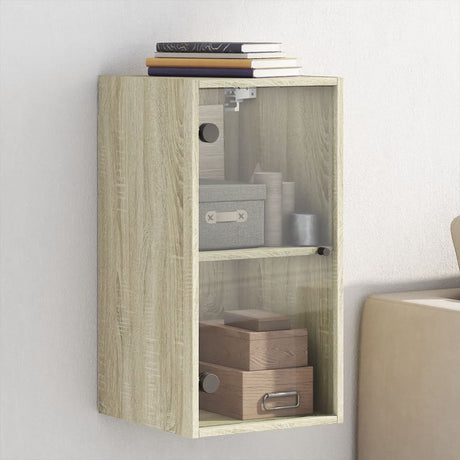 Wall Cabinet With Glass Doors 35X37X68.5 Cm