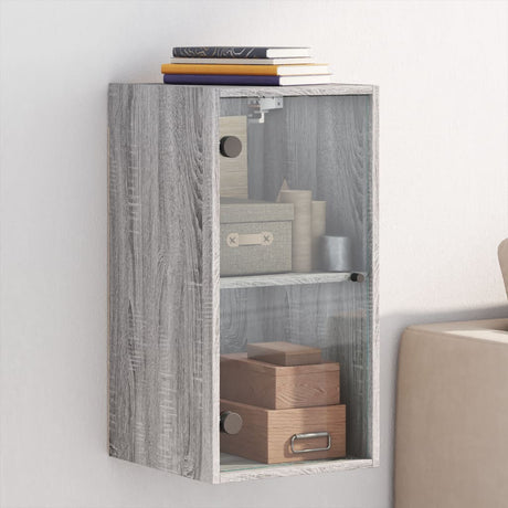 Wall Cabinet With Glass Doors 35X37X68.5 Cm