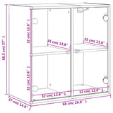 Wall Cabinet With Glass Doors 68X37X68.5 Cm