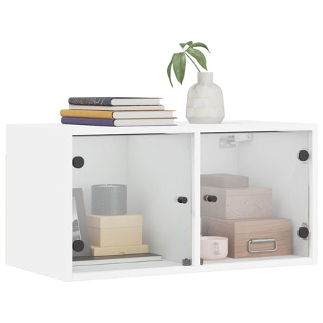 Wall Cabinets With Glass Doors 2 Pcs 68.5X37X35 Cm