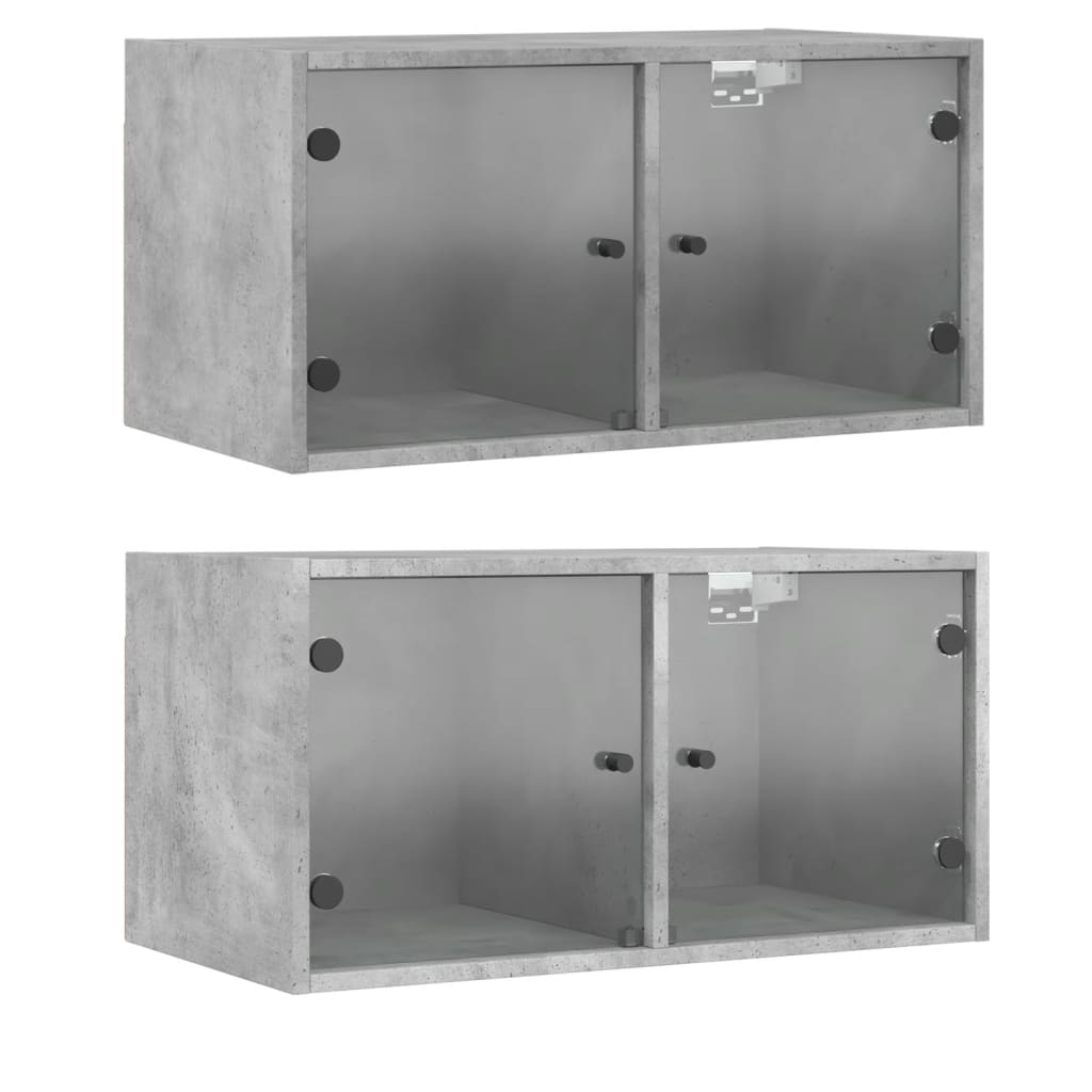 Wall Cabinets With Glass Doors 2 Pcs 68.5X37X35 Cm