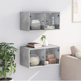 Wall Cabinets With Glass Doors 2 Pcs 68.5X37X35 Cm
