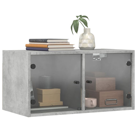 Wall Cabinets With Glass Doors 2 Pcs 68.5X37X35 Cm