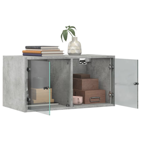 Wall Cabinets With Glass Doors 2 Pcs 68.5X37X35 Cm