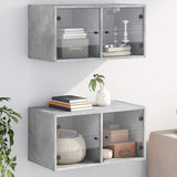 Wall Cabinets With Glass Doors 2 Pcs 68.5X37X35 Cm