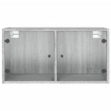 Wall Cabinet With Glass Doors 68.5X37X35 Cm