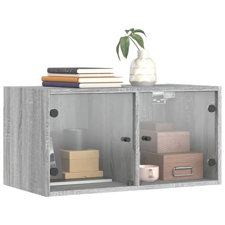 Wall Cabinets With Glass Doors 2 Pcs 68.5X37X35 Cm