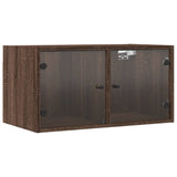 Wall Cabinets With Glass Doors 2 Pcs 68.5X37X35 Cm