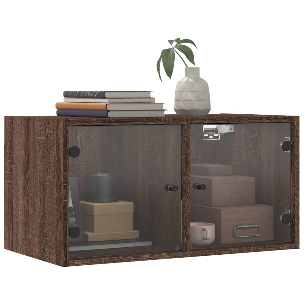 Wall Cabinets With Glass Doors 2 Pcs 68.5X37X35 Cm