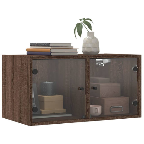 Wall Cabinets With Glass Doors 2 Pcs 68.5X37X35 Cm