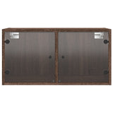 Wall Cabinets With Glass Doors 2 Pcs 68.5X37X35 Cm