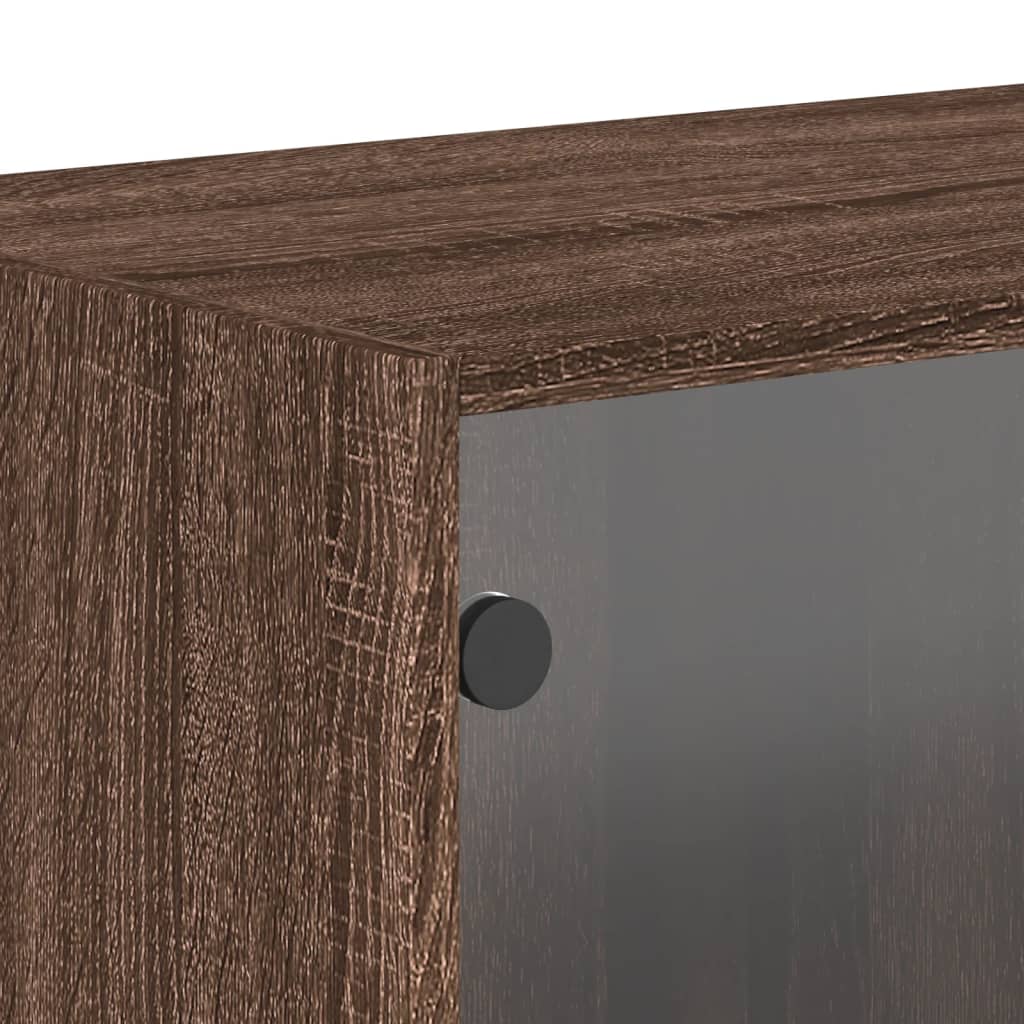Wall Cabinets With Glass Doors 2 Pcs 68.5X37X35 Cm