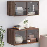 Wall Cabinets With Glass Doors 2 Pcs 68.5X37X35 Cm