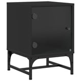 Bedside Cabinet With Glass Door 35X37X50 Cm