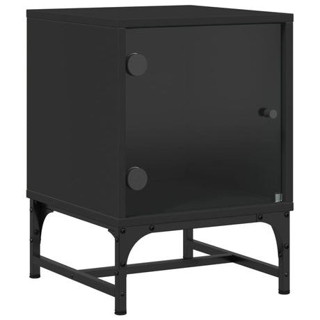 Bedside Cabinet With Glass Door 35X37X50 Cm