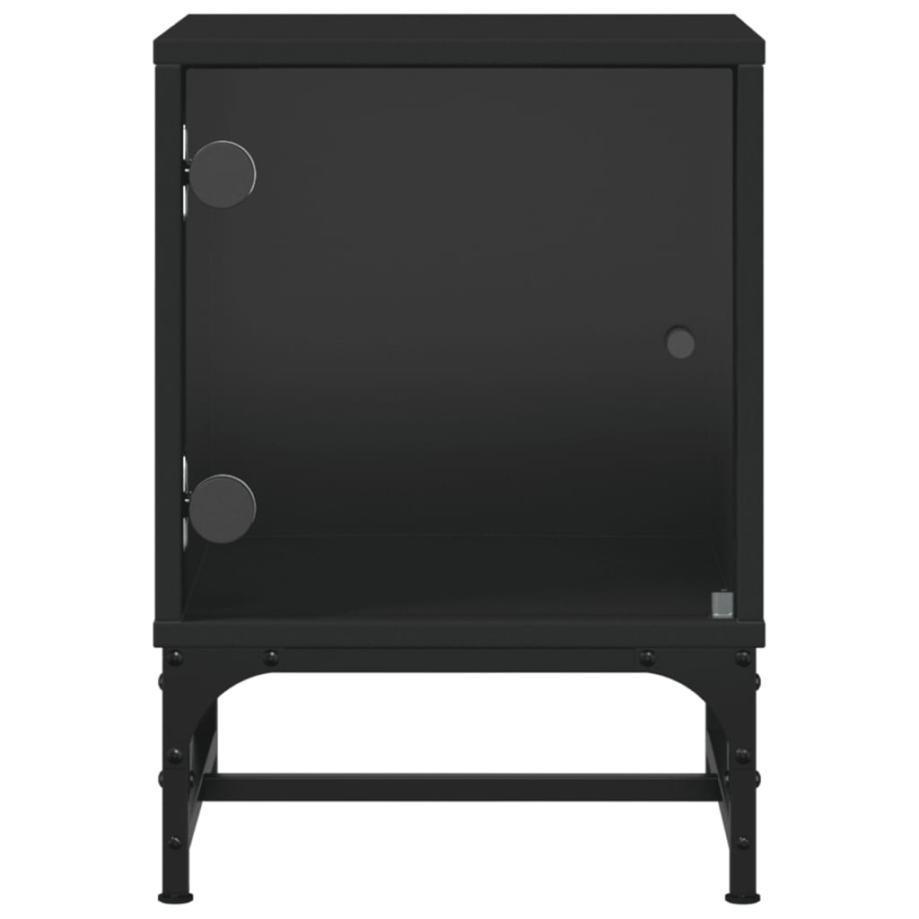 Bedside Cabinet With Glass Door 35X37X50 Cm