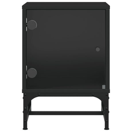 Bedside Cabinet With Glass Door 35X37X50 Cm