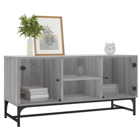 Tv Cabinet With Glass Doors 102X37X50 Cm