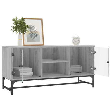 Tv Cabinet With Glass Doors 102X37X50 Cm