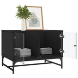 Coffee Table With Glass Doors 68.5X50X50 Cm