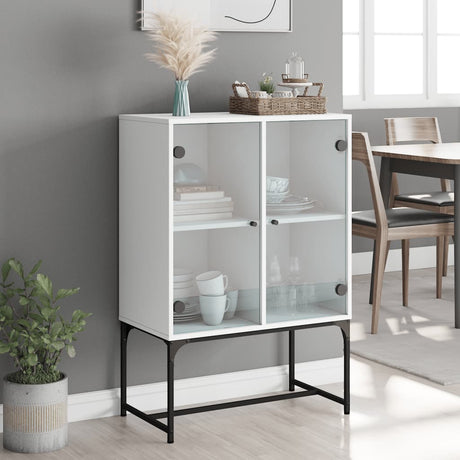 Side Cabinet With Glass Doors 69X37X100 Cm