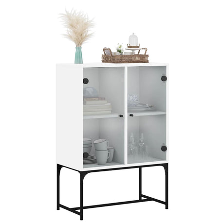 Side Cabinet With Glass Doors 69X37X100 Cm