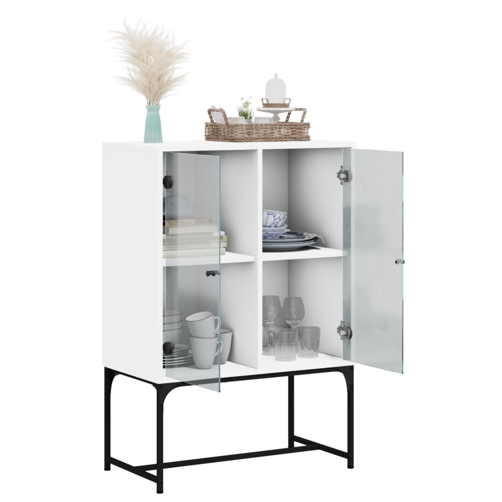 Side Cabinet With Glass Doors 69X37X100 Cm